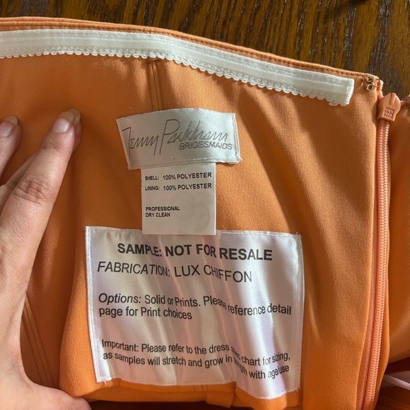 Jenny Packham Sweet Melon Strapless Draped Long Gown Chiffon Sample Size 8 - Picture 5 of 6